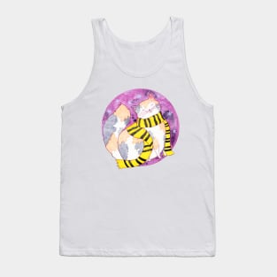 Loyal Witch Cat in Black and Yellow Scarf Tank Top